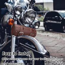 Waterproof Motorcycle Multipurpose Saddle Bag, Leather Tool Pouch With Password Lock, Universal Storage Bags, Riding Accessories