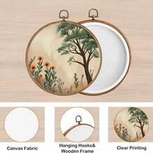 Blumen-Wandkunst Dekoration - Moderne textile Wandkunst Leinwand Rahmen Hängedruck, interessante Wandkunst, geeignet für Innenraum Heimdekoration, ohne Strombedarf, anwendbar für Café, Garten, Hof, Farm, Bar, Raumdekoration - ideales Geschenk