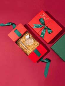 1 pezzo Scatola regalo di Natale, Set regalo di sciarpa rossa a doppio strato, Scatola regalo di Natale per caramelle, calze, Natale, San Valentino, Ringraziamento, scatola regalo per feste holiday