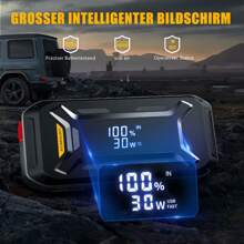 Accumulatore di avviamento di emergenza Acmount da 5000 A, avviatore di emergenza con batteria per auto da 12 V per tutti i motori a benzina e da 10,0 litri, avviatore di emergenza portatile con ampio display LCD, ricarica rapida USB e luce LED