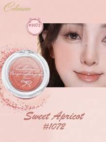 COLORROSE Gradient Blush, Flash Glow Cheeks Powder Blush, Highly Pigmented, Blendable,Bright Shimmer Face Blush, Light, Smooth, Highlighter And Eyeshadow All In One, Facial Beauty Cosmetic Makeup - 1072 Sweet Apricot - View 2