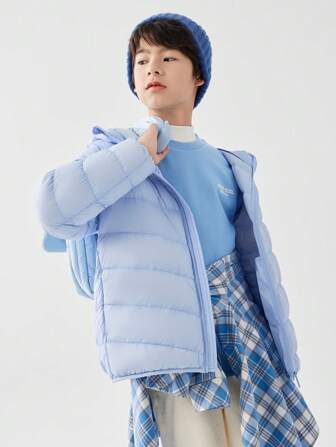 Balabala Chaqueta de plumón para niños Otoño/Invierno 2024 Abrigo versátil con capucha