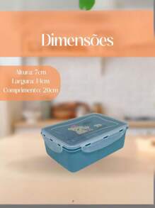 Plastic Lunch Box With Divider And Lock Large Lunch Box - 藍色 - 查看 2
