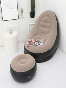 Ultra Lounge Inflatable Armchair And Pouf Set Portable Lazy Rest Sofa Armchair - Màu Khaki - Xem 7