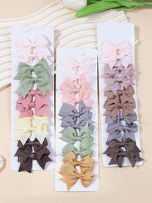 10 piezas/20 piezas Pinzas para el cabello con lazo para niñas Pequeño/Mediano/Grande, para la escuela/uso diario - Multicolor - Ver 6