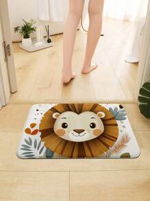 1 件卡通图案吸水浴室垫、防滑浴室垫、入口地毯、卧室地垫、浴室地毯 - 駝色 - 查看 5