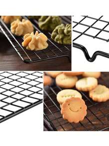 Rejilla Enfriadora para Hornear Galletas Pasteles Tortitas Antiadherente - Negro - Ver 6