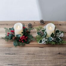 1 PIEZA Nuevo producto de decoración de candelabro navideño, Palmatoria anillo de corona de aroma, Decoración de escritorio creativa para el hogar