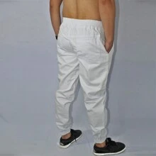 Men's Slim Basic Twill Jogger Pants - trắng - Xem 4