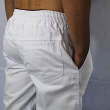 Men's Slim Basic Twill Jogger Pants - trắng - Xem 7