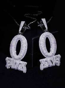 1pc Copper Alphabet Letter Necklace For Men Daily Wear, Party - Pendant Necklace - View 11