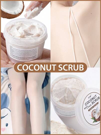 Coconut Exfoliating Scrub -For Face And Body- Moisturizing & Nourishing, Gentle Cleansing For Glowing Soft Skin, Alcohol-Free For All Skin Types