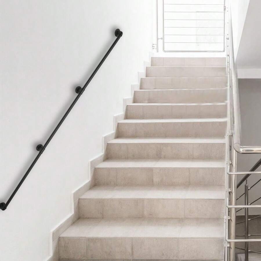 12ft Handrail Pipe Stair Handrail Staircase Handrail For Wall Mount 3 Sections - 1 - View 1