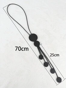 1 chiếc vòng cổ trang sức bằng cao su đen tua rua phong cách Punk dành cho nữ, vòng cổ Gothic đa năng - màu đen - Xem 2
