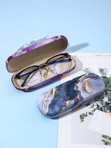 1pc Chic Graffiti Ripple Print Fashion Glasses Case Durable, Waterproof & Portable Protective Eyewear Holder Box For Women Men - Multicolor - View 6