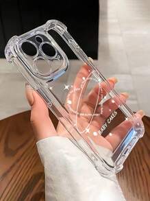 1个心形防摔彩绘透明TPU保护壳，兼容系列，包括 16、16 Plus、16 Pro Max、16 Pro/11、15 Pro Max、14 Pro Max，兼容Galaxy、SAM、Realme C15、Infinix Hot30i、K60 Ultra，防水防震防刮，国际版，非国内版。 - 無色 - 查看 1