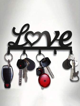 CIF BUY 1 Piece "LOVE" Letter Wall-Mounted Storage Rack, Floating Wall Keychain, Metal Wall-Mounted Storage Rack, Stick-On/Punch-Mounted Storage Rack,Suitable For Modern Home Decor, Home Decoration, Room Decor, Bedroom Decor, Bathroom Decor, Waterproof, Rust Proof And Durable,Wall Decor,Birthday Gift