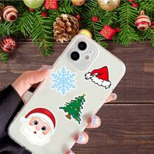 Mặt hàng trang trí tiệc Giáng sinh mới, nhãn dán trang trí theo chủ đề Giáng sinh mùa đông, nhãn dán trang trí cây thông Noel và đề can tường - 4 cây thông Noel/túi - Xem 4