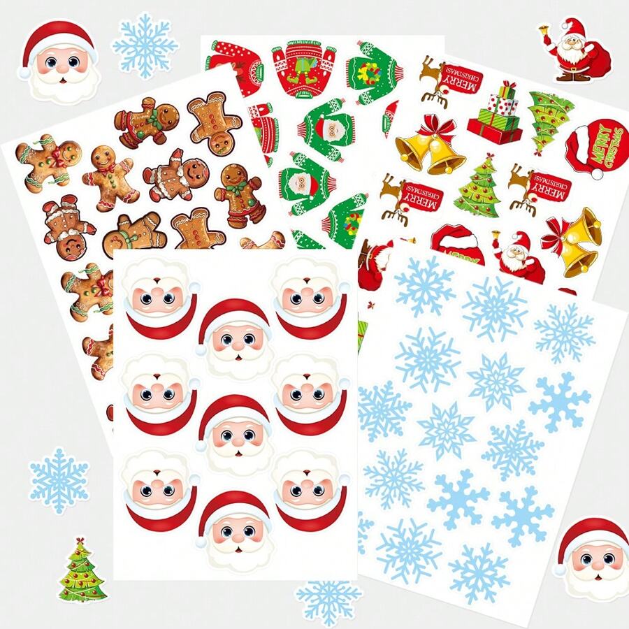 Mặt hàng trang trí tiệc Giáng sinh mới, nhãn dán trang trí theo chủ đề Giáng sinh mùa đông, nhãn dán trang trí cây thông Noel và đề can tường - 4 cây thông Noel/túi - Xem 1