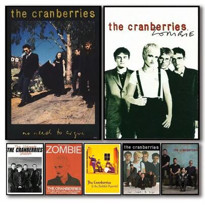 1pc Unframed Vintage Cranberries Band Music Album "Zombie" Concert Poster Canvas Painting, Home Bar Cafe Decor, Fan Gift, Optional Framed Wall Art