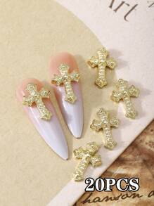 10 Cái, 20 Cái, 50 Cái, 100 Cái Vàng Và Bạc Phong Cách Punk Cổ Điển Chữ Thập Móng Tay Hợp Kim Kim Cương Đơn Giản Và Đa Năng Ba Chiều Chữ Thập Trang Trí Móng Tay Hợp Kim Rhinestone Y2K Phong Cách Kim Loại Tự Làm Nghệ Thuật Làm Móng Tay Trang Trí Móng Tay Kim Loại Flash Kim Cương Sang Trọng Và Tinh Tế Ba Chiều Kim Loại Trang Trí Móng Tay, Phụ Kiện Trang Trí Móng Tay Giả Đá Quý Làm Móng Đồ Dùng Làm Móng Bùa Trang Trí Móng Tay - Nhiều màu - Xem 10