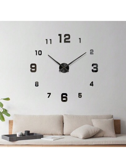 Moderne 16 Inch DIY Acrylic Wand Klok Large Silent Non Ticking Living Room, Bedroom, Kitchen Customizable Zwart Numeral ative Lightweight, High Quality Material Personalized Numbers Ideal Modern, Industrial, Vintage Sweep Quartz Movement Noise Free Environment,Home ,Room Birthday Graduation Bedroom Dormitory Back To School view 2