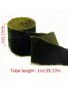 1pc Handmade Frayed Edging Velvet Suede Cloth Ribbon For Wedding Invitation Wrapping Bouquets Birthday Party Decorations Gifts Christmas & Thanksgiving Decorations, Gift Wrapping, Wedding Bouquets (Spool Not Included)