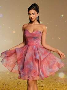 New Natural And Sweet Unique Party Evening Dress - Red - View 4