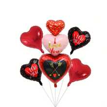 情人节求婚铝箔气球套装，各种心形和情书气球，适用于周年纪念、婚礼、派对装饰，浪漫多彩 - 彩色 - 查看 8