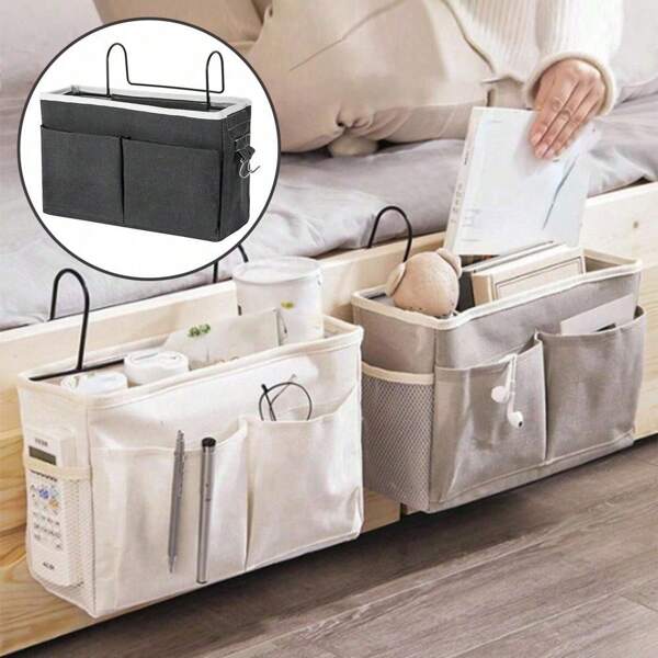 1pc Multifunctional Dormitory Hanging Storage Bag Fabric Bedside Mobile Phone Storage Bag Upper Bunk Bedside Storage Tool Student Miscellaneous And Linen Hanging Basket Dormitory Storage Tool Bedside Storage Bag Storage Supplies