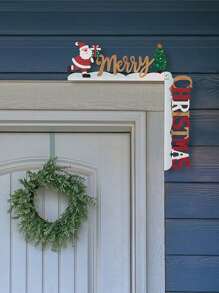 1pc Festive Christmas Door Frame Decor - Whimsical Snowman, Santa & Tree Design,Perfect For Holiday Home Decoration, Window & Wall Accents, Suitable For Home Office, Indoor Use, DIY Crafts, Home Decor, Offices Decor, Theme Party Decor, Christmas Decor