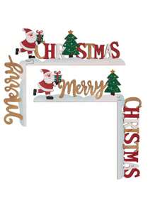 1pc Festive Christmas Door Frame Decor - Whimsical Snowman, Santa & Tree Design,Perfect For Holiday Home Decoration, Window & Wall Accents, Suitable For Home Office, Indoor Use, DIY Crafts, Home Decor, Offices Decor, Theme Party Decor, Christmas Decor