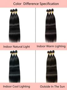 3 件黑色长直发束，14 英寸 16 英寸 18 英寸 22 英寸 26 英寸合成假发天然黑色直发合成接发三束适合女性日常佩戴或 - 黑色 - 查看 9