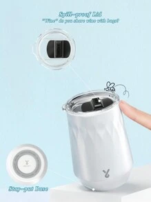 Vaso de acero inoxidable de 14 oz con tapa, vaso de vino sin tallo con doble aislamiento, con tapa a prueba de fugas - mantiene las bebidas calientes y frías, adecuado para diferentes escenarios, fiestas, actividades al aire libre, regalos