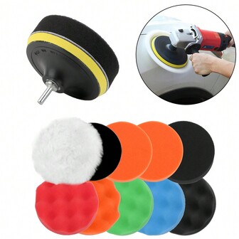 Sponge Car Polisher Waxing Pads Buffing Kit 12pcs/Set Buffer Drill Wheel Polisher Accessories Car Polishing Pad Paint Care