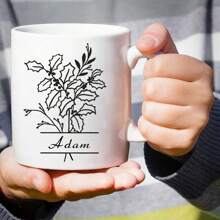 1 个个性化名字生日花朵陶瓷杯，定制 11 盎司杯子礼物，带有出生月份花朵的定制咖啡杯，生日送给家人和朋友的理想礼物，结婚礼物感恩节、圣诞节、周年纪念杯，送给男朋友/女朋友的完美礼物 - 330ml生辰花馬克杯 - 查看 7