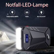 AWANFI Avviatore di emergenza 3000A, Avviatore di emergenza a batteria Batteria di avviamento portatile Scatola di avviamento di emergenza da 12 V per motori a gas fino a 10,0 litri o motori da 8,0 litri con ricarica rapida USB, torcia a LED