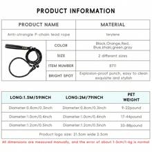 1 dây xích cho chó, thiết kế chống nhai và chống kéo, kích thước có thể điều chỉnh và phổ biến - màu đen - Xem 8