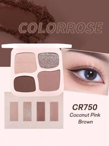 COLORROSE 4 色粉状眼影盘，便携式眼影，化妆盘，显色度高，持久闪亮闪光哑光眼影，轻盈、顺滑、日常妆容 - CR750 - 查看 2