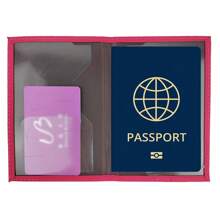 [Custom] Customized Name Macaron Color Ultra-Thin PU Passport Cover Travel Accessories, Passport Case, Ticket Holder, Boarding Pass Holder, Card Wallet, Credit Card Holder, Unisex Personalized Travel Supplies - Blue - View 4