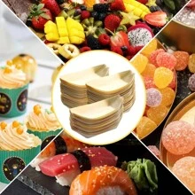 50 件木制寿司船，5 英寸一次性开胃小吃托盘，派对用木制食物船，水果和甜点，船形开胃菜拼盘，用于香肠、薯条、寿司、餐饮和家庭使用，圣诞节