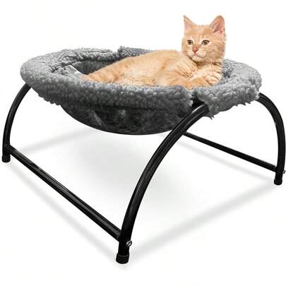 43*43*24cm atmungsaktives und vollständig waschbares, freistehend Katzenhängemattenbett - einfache Montage Haustier Bett für Katzen/kleine Hunde für Innen- und Außenbereich, geeignet für Katzen und Hunde unter 15 Pfund
