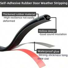 1pc Anti-Theft Door Windproof Soundproof Self-Adhesive Weatherstrip, Available In 100cm, 300cm, 600cm, 1000cm Length, White/Black/Brown Sealing Strip To Reduce Noise