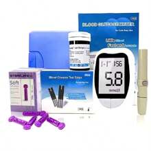 Glucometro Digital Medidor De Glucosa 50 Tiras Reactivas 50 lancetas - Blanco - Ver 1