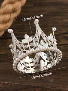 锌合金金色时尚发饰，适合新娘/节日发型 - 白色 - 查看 2