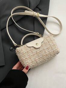 新品 女士细节休闲纯色手提包单肩包手拿包斜挎包女士 - 白色 - 查看 4