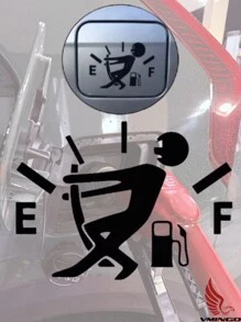 Vmingo Calcomania Tapa Hombre Deteniendo Gasolina Vinil Auto Sticker Tanque Pegatina Personalizada Divertida Tanque Combustible Decoración Coche Camioneta Creativa Resistente Pegatina Cubierta Tanque Gasolina Vmingo Mexico - Negro - Ver 2