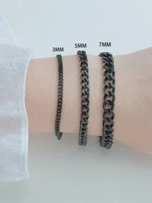 1pc Steel Electroplated 18K Minimalist Style Chain Bracelet For Men, Chain, Hip-Hop And Sport Design, Suitable For Parties, Daily Wear, Holiday Graduation Gifts
