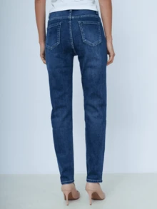 Women's High Waist Slim Fit Jeans Dark Blue - Denim Blue - View 4