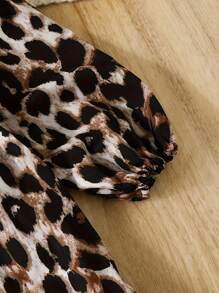Vestido informal con estampado de leopardo para niñas pre-adolescentes